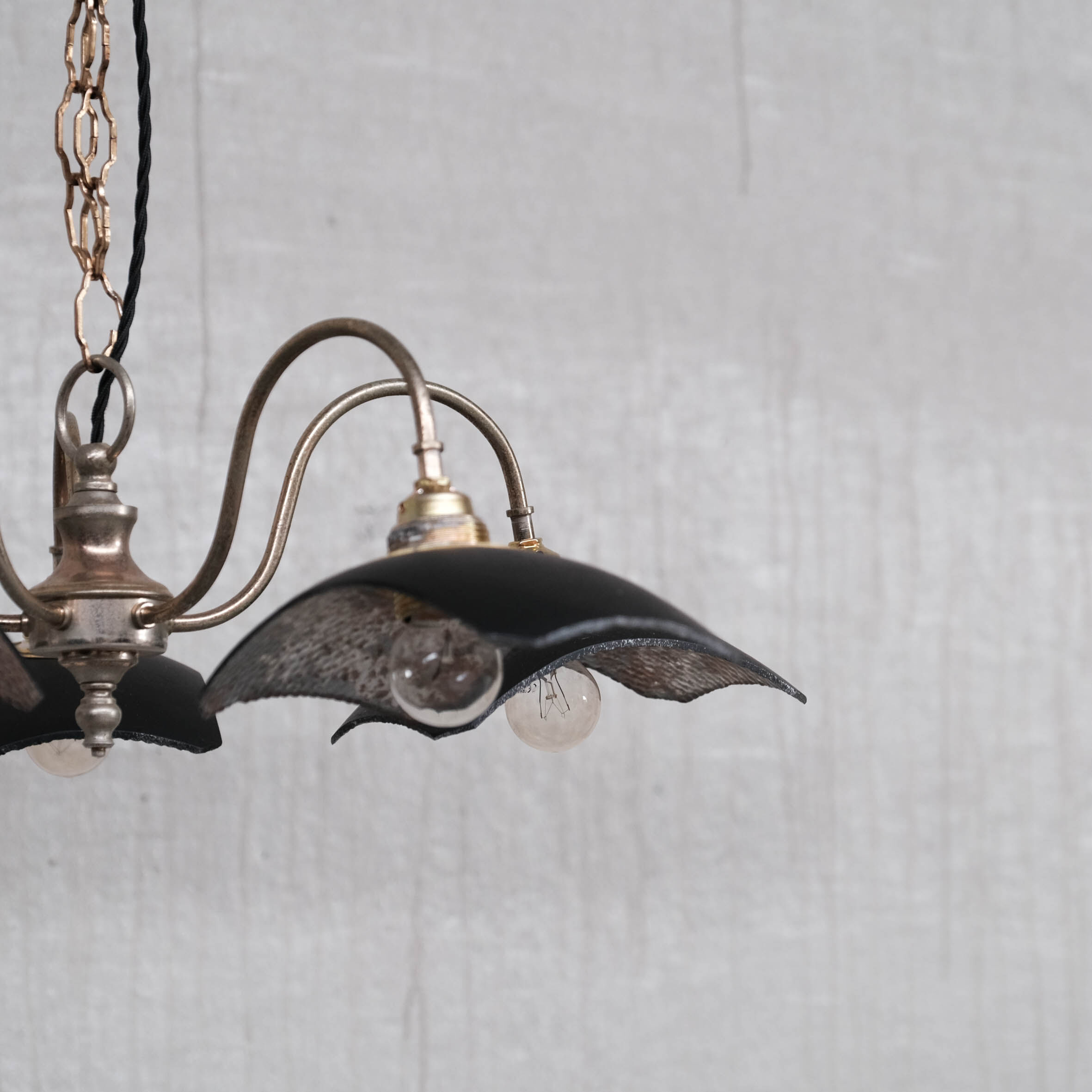 English mercury glass reflective mirrored antique chandelier