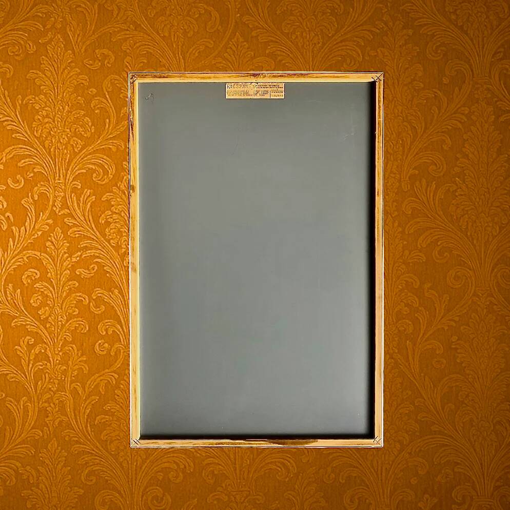 Vintage rectangular mirror Deknudt – polished aluminium frame – Belgium 1970s