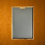 Vintage rectangular mirror Deknudt – polished aluminium frame – Belgium 1970s