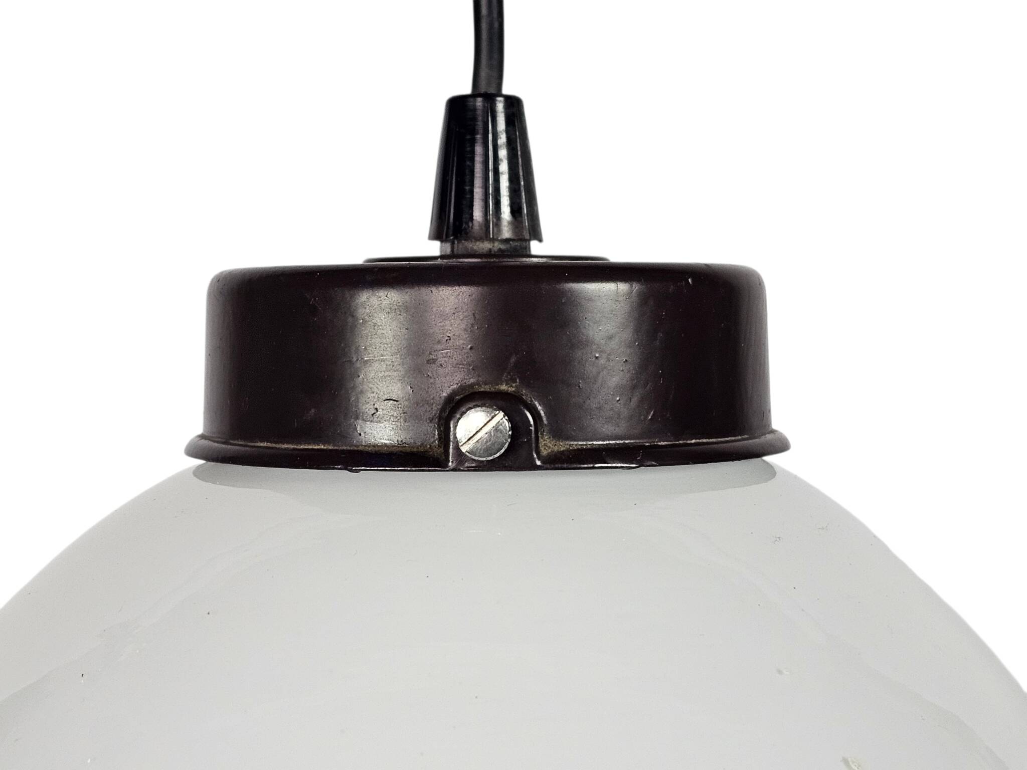 Gispen/Thabur style - pendant lamp - Bauhaus - opaline - Bakelite - 60s