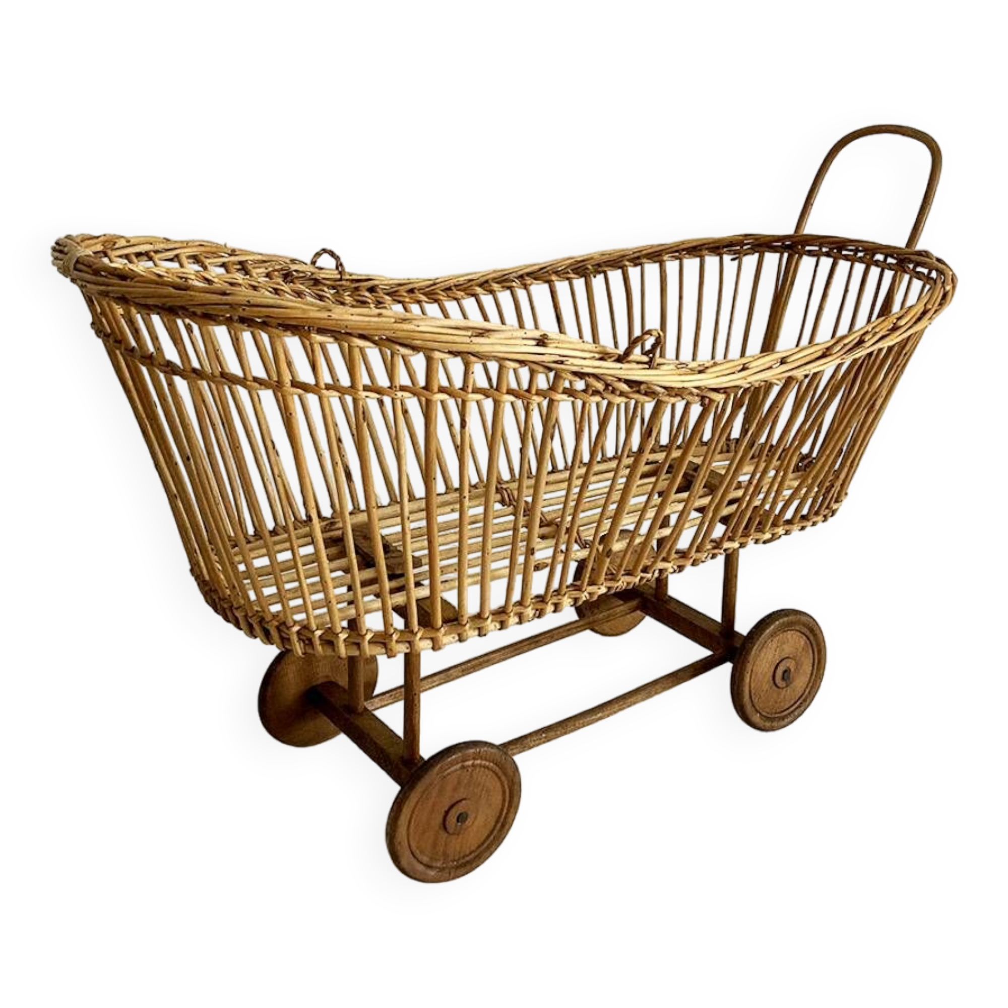 Old rattan doll's pram