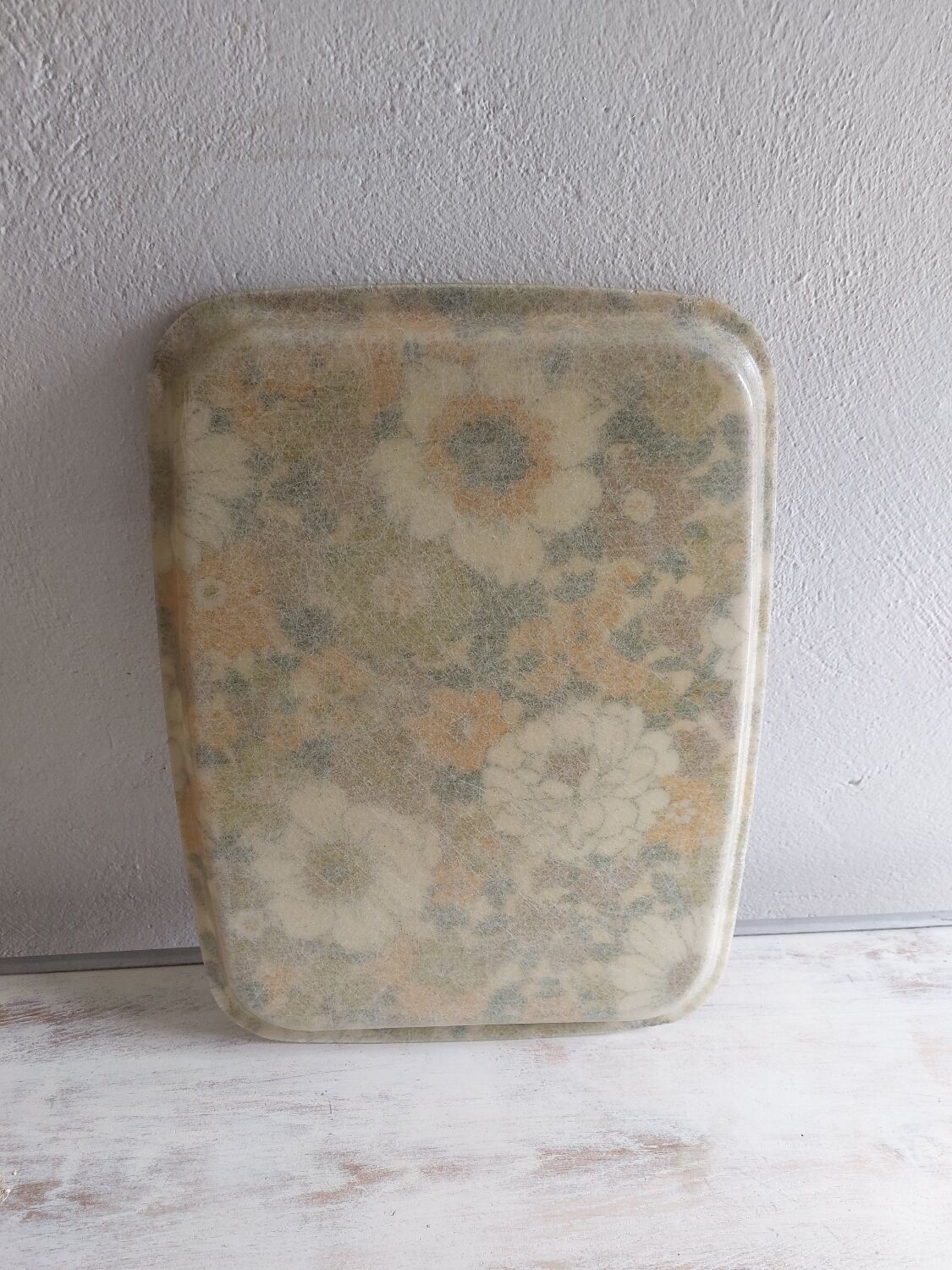 Rectangular vintage fiberglass tray