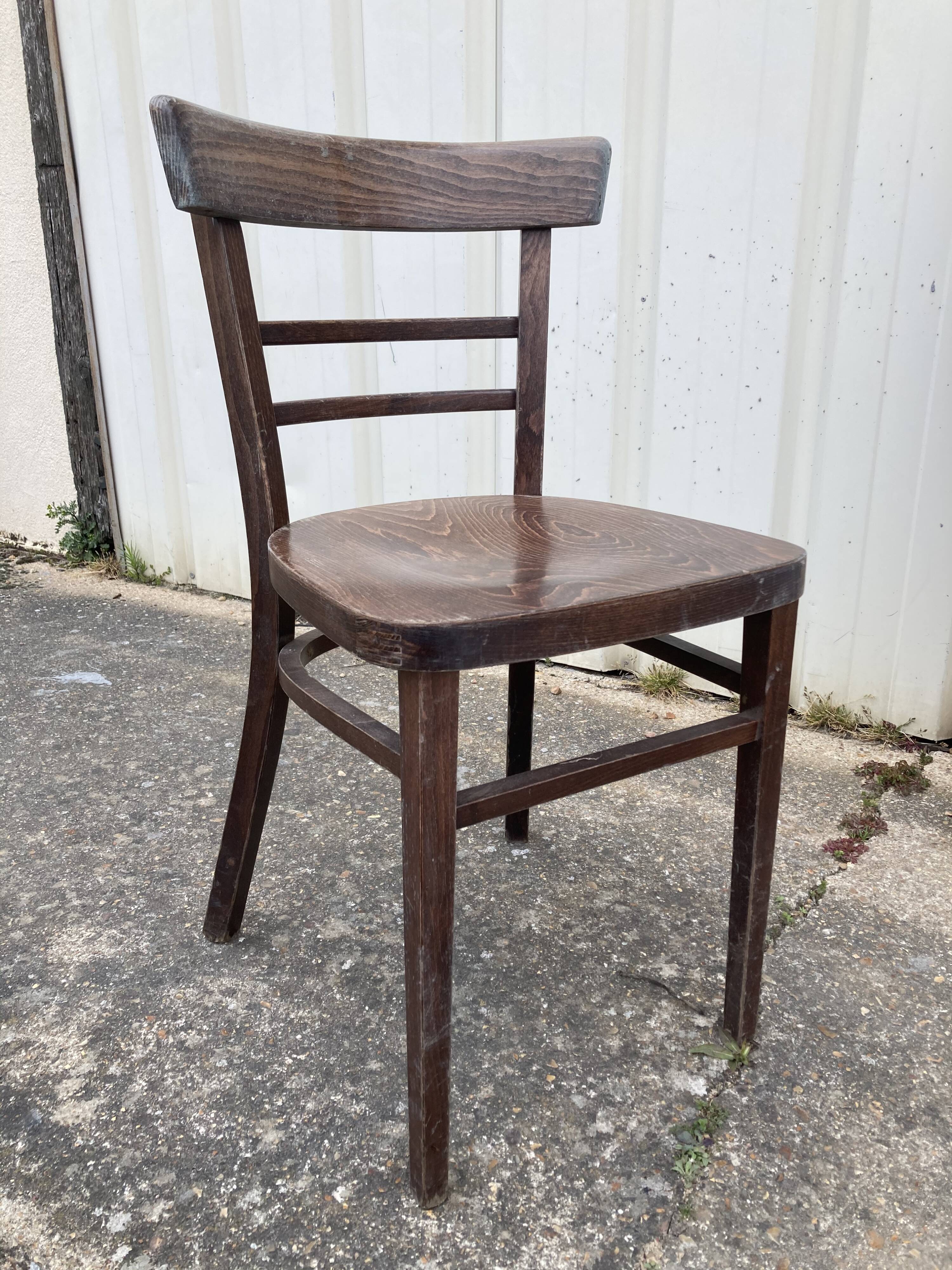 Set of 40 old beech bistro chairs