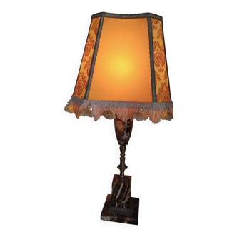 Antique napoleon marble column lamp