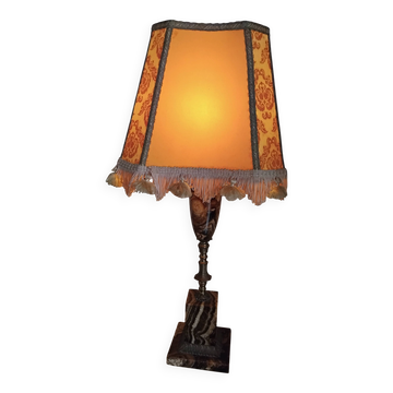 Antique napoleon marble column lamp