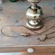 Vintage brass and opaline living room lamp