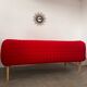 3-seater sofa Ligne Roset Ruché design Inga Sempé red alcantara