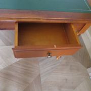 Minister's desk style L. Philippe – 2 drawers – cherry wood – faux leather desk mat