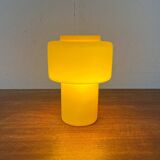 Mid-century yellow glass table lamp model 120 by Uno & Östen Kristiansson for Luxus, Vittsjö, Sweden, 1950s.
