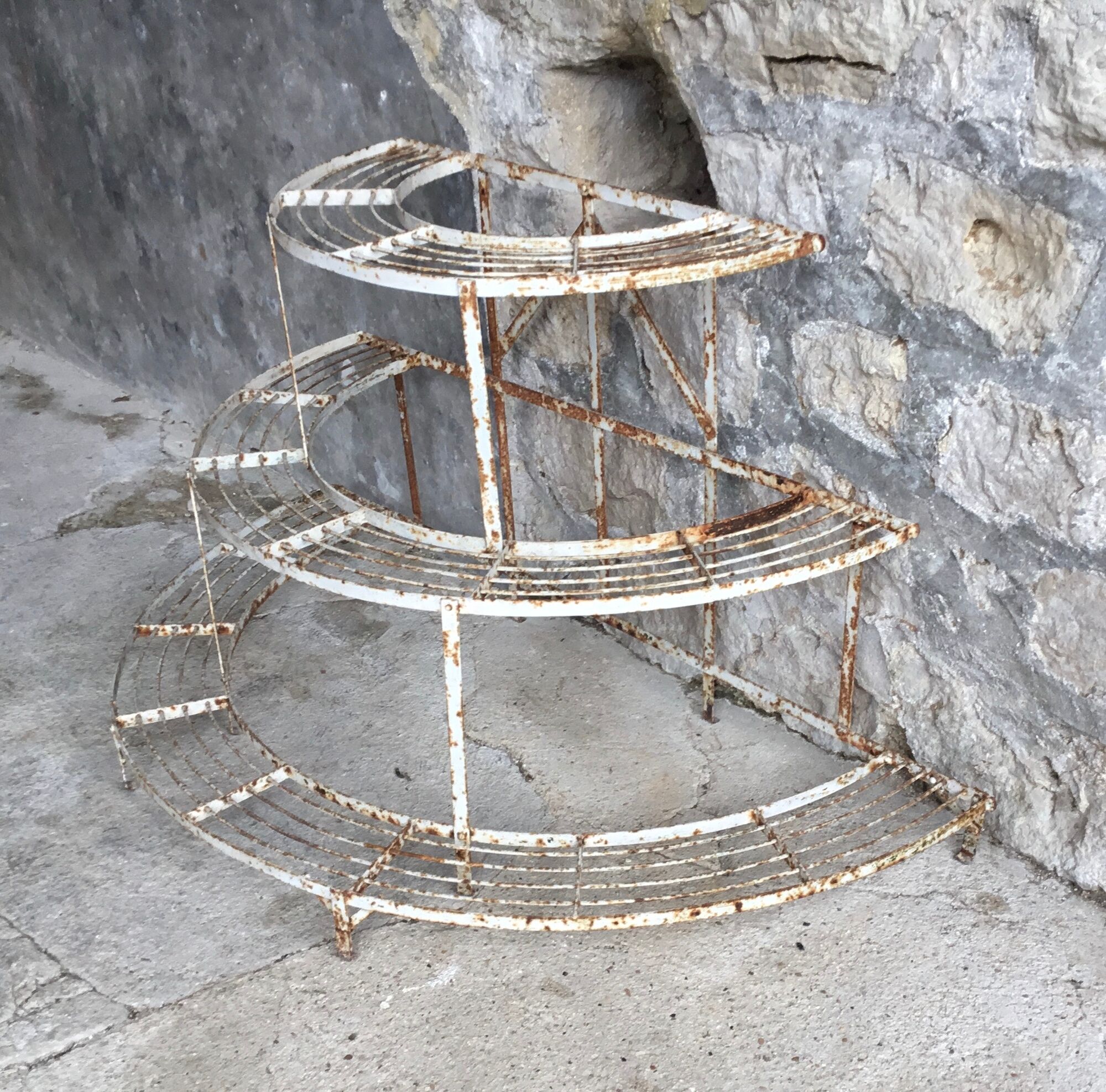 Metal half-moon plant holder 20th century