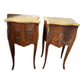Pair of rosewood bedside tables in Louis XV style
