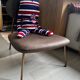 Low armchair Tikammon in solid oak