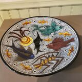 Vintage round dish fish décor