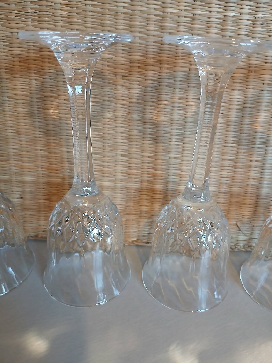 4 antique stemmed glasses