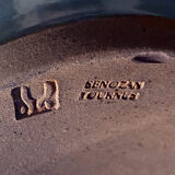 Vase scroll Senozan Tournus stamped ceramic Art