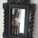 Miroir Louis XIII bois noir 38 X 60