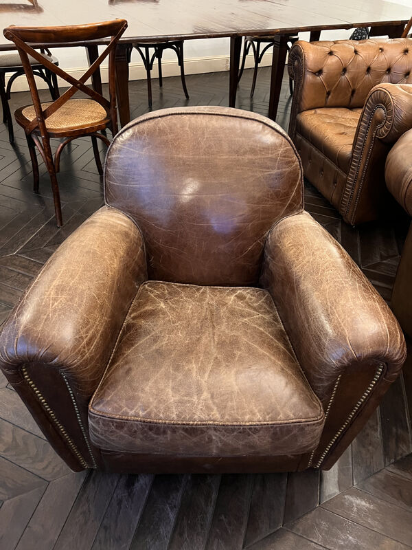 fauteuil club cuir Flamant Burnham