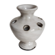 Vase pique-fleurs en grès noir à l'émail blanc