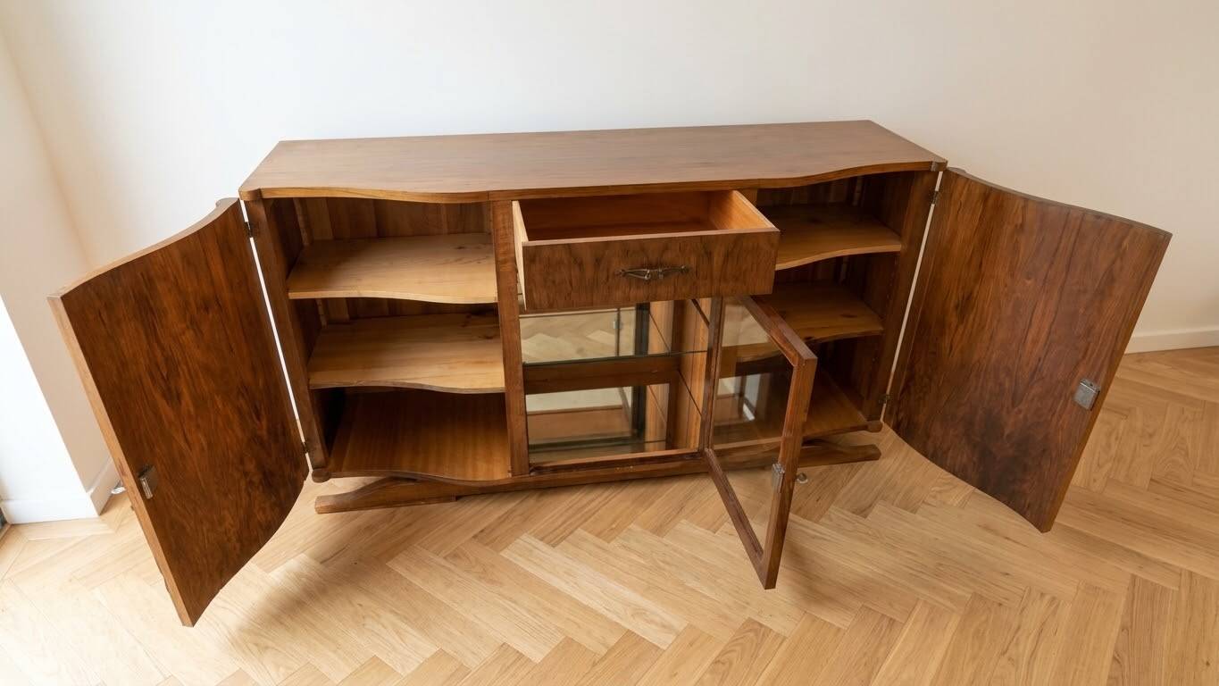 Art Deco enfilade from the 1930s in walnut.