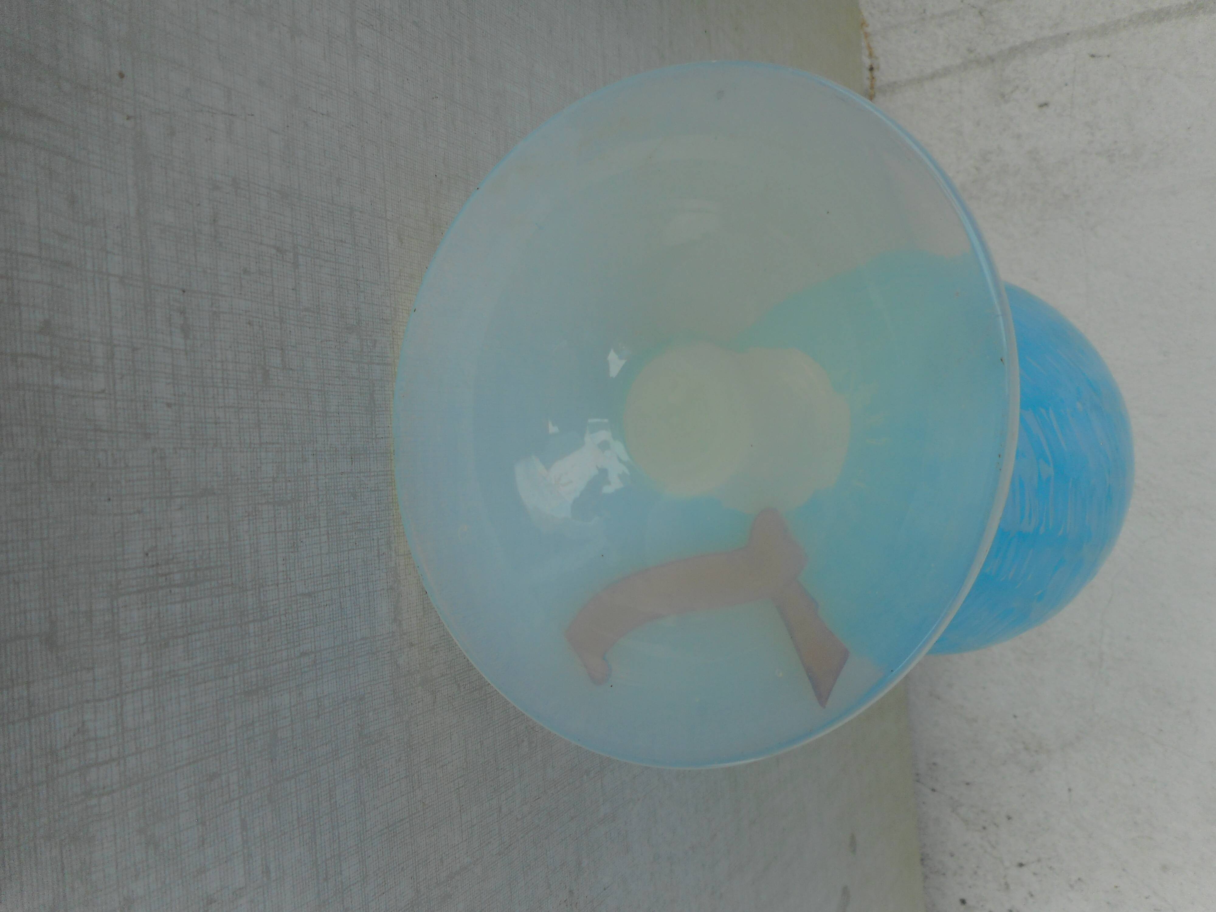 Italian pitcher in blue and white opaline