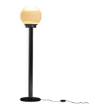 Chrome floor lamp with large opaline globe, Italy 1970s