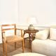 Mid-century armchair in blonde beech