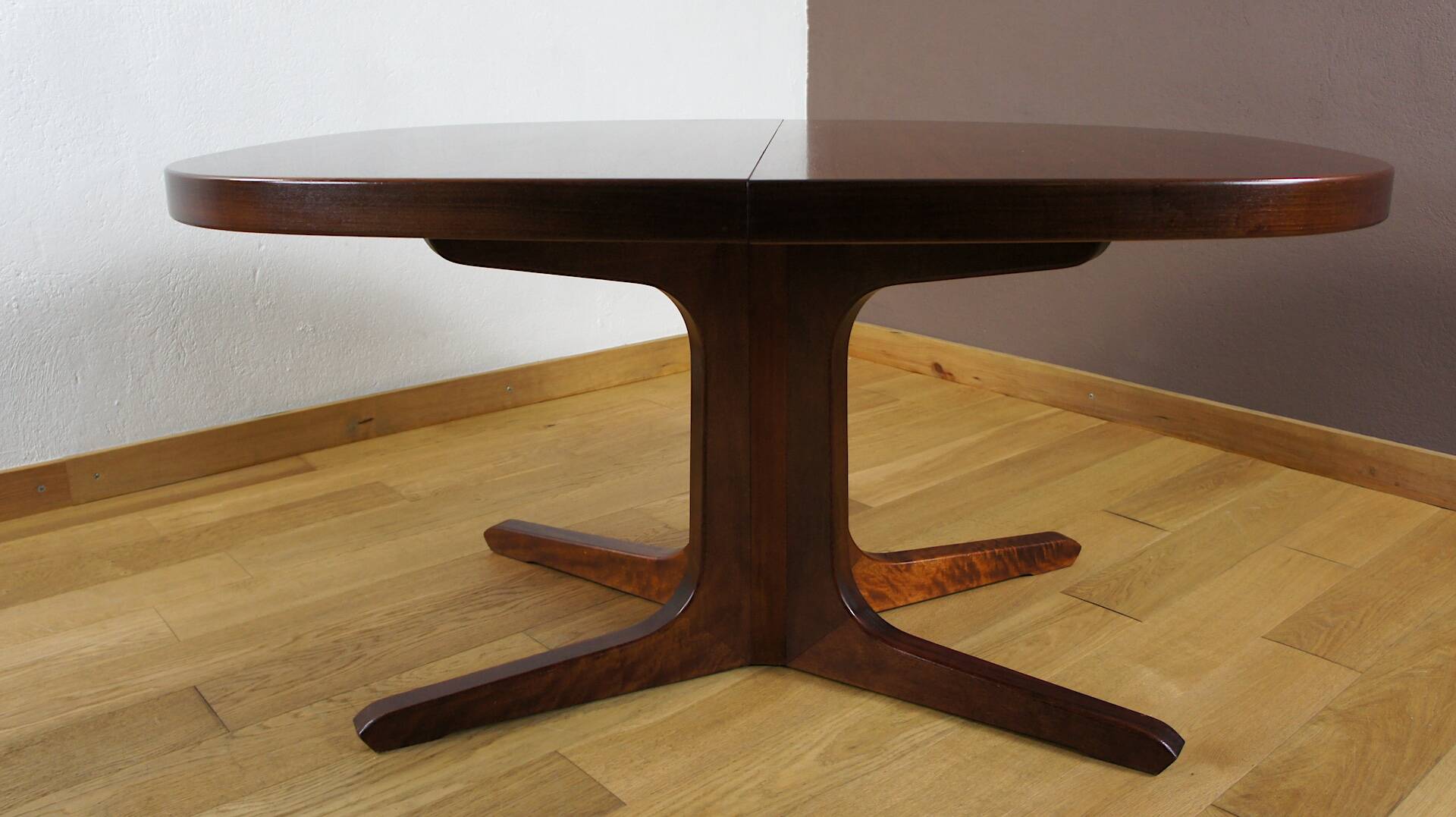 Table Ovale & Pied Central Vintage Année 1960 / 1970