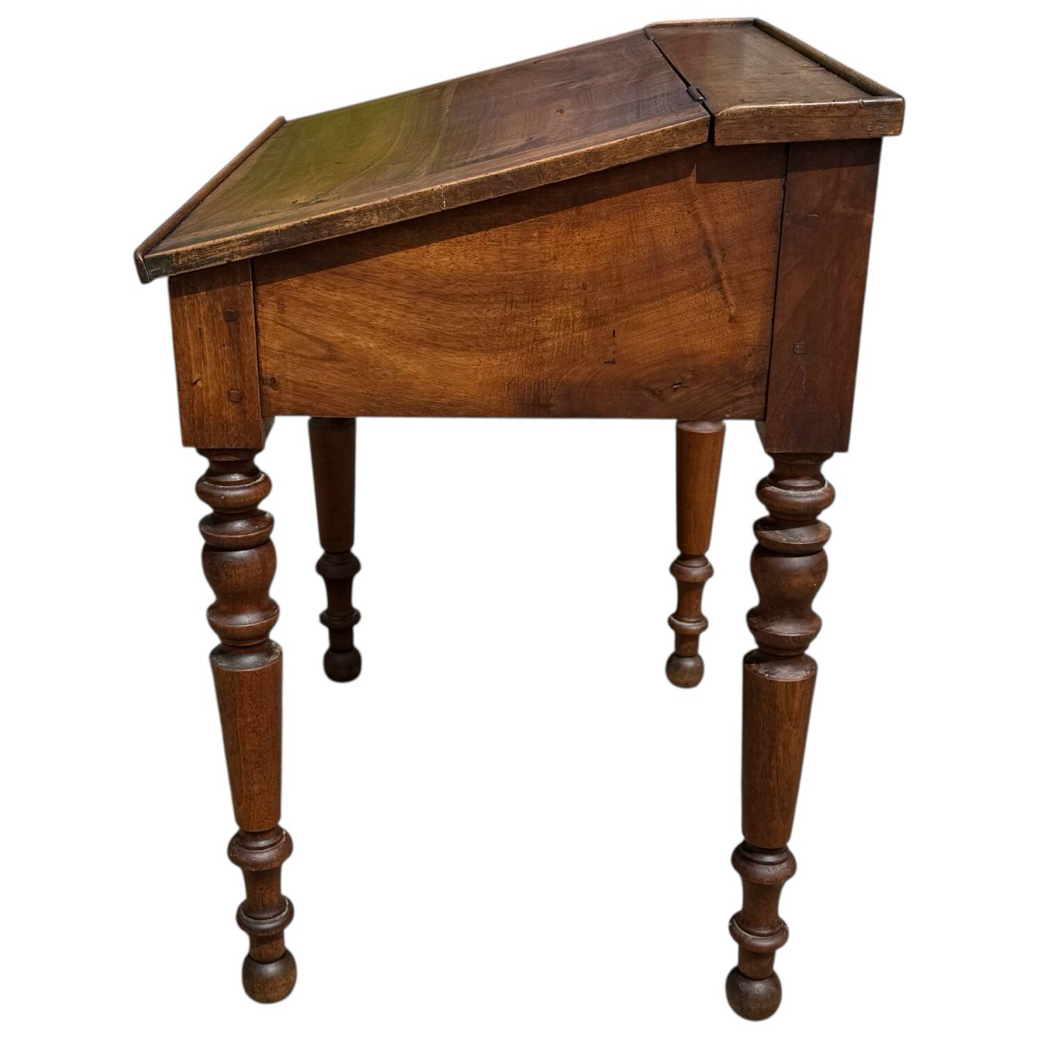 19th century Louis Philippe walnut drop-leaf desk