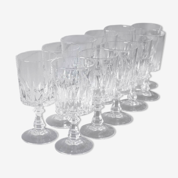 Lot de 11 verres à eau en cristal d'arques