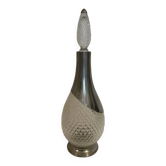 Cut glass carafe and pewter