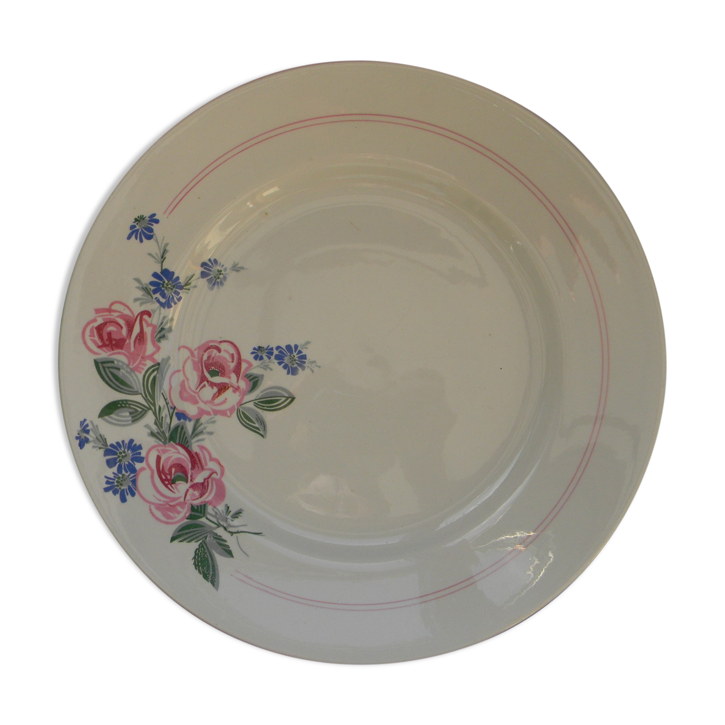 Cake plate, earthenware cup from luneville