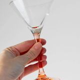 14-piece Pink Verre-et-Cristal Luminarc Martini Glass Set, 1980s Memphis Style Glassware, France Gift Idea