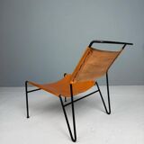 A. A. Dolleman Lounge Chair by Metz & Co, Mid-Century Leather & Metal