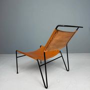 A. A. Dolleman Lounge Chair by Metz & Co, Mid-Century Leather & Metal