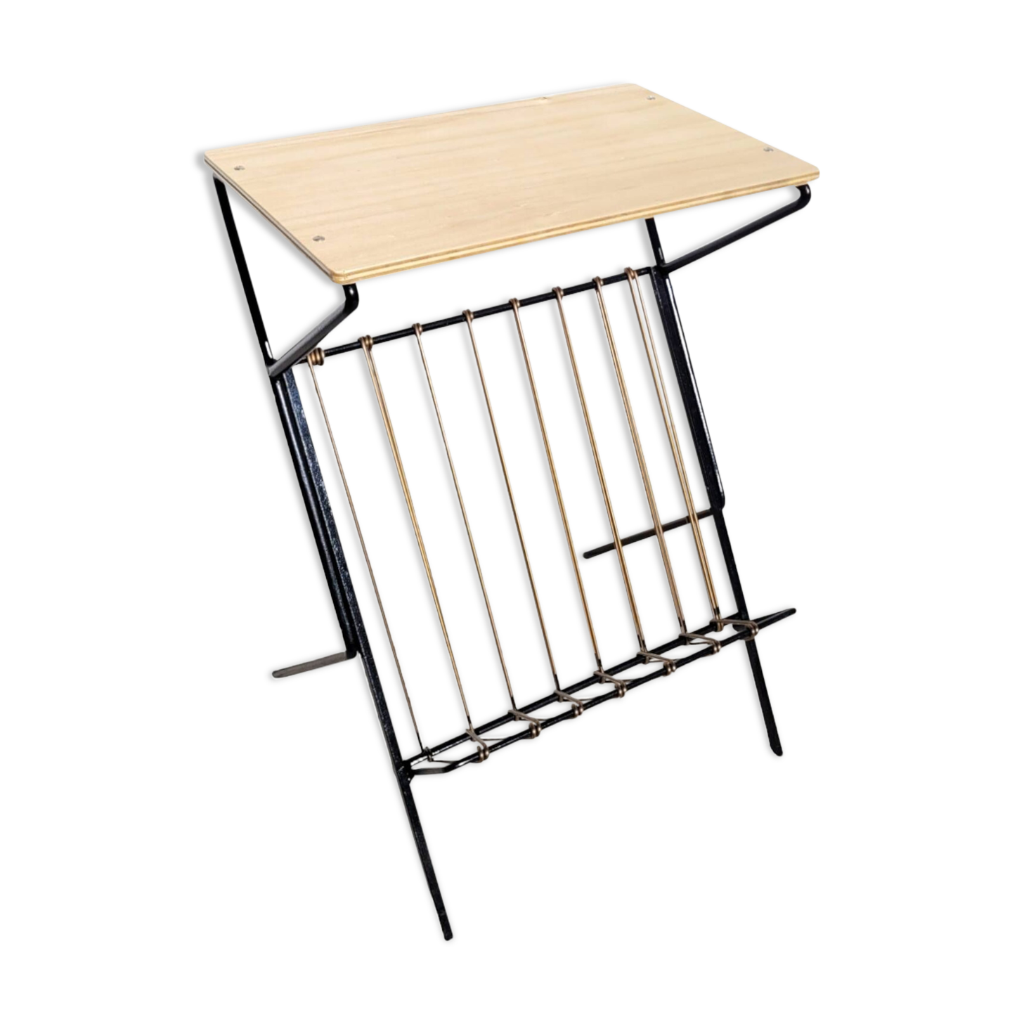 Scoubidou side table 1960 vintage saddle or end table