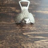 Bird bottle opener in vintage silver metal