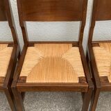 Mulched chairs in vintage solid elm 1960