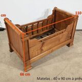 Small Child's Bed with Rolls in Cherry Wood – 1900
