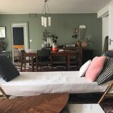 Wicker bed with mattress