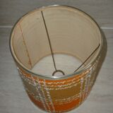 Vintage orange lampshade edged with aluminuim