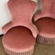 Paire de fauteuils crapaud rose poudré