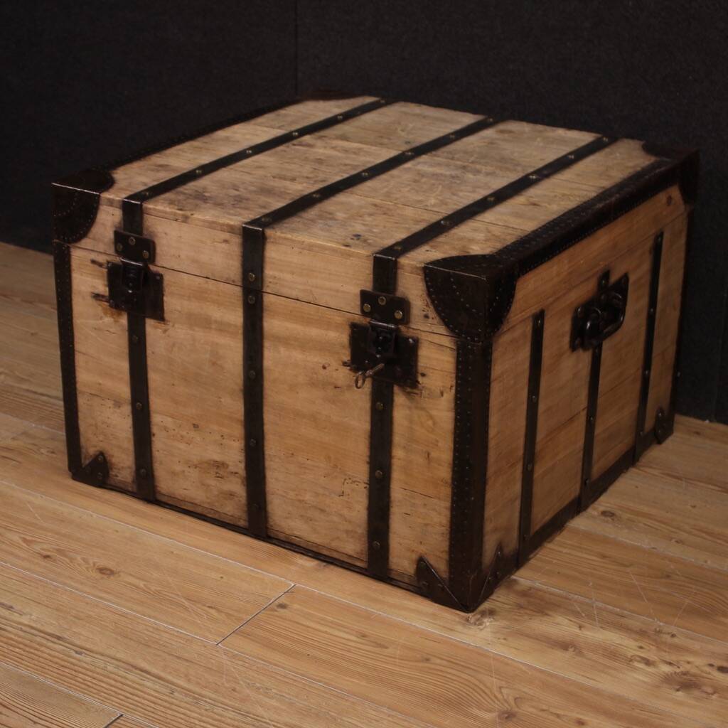 Large wooden trunk from the 20th century