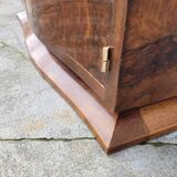 Meuble commode d'époque Art Déco en loupe de noyer -1930s
