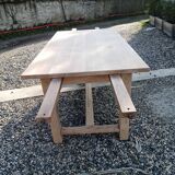 Solid oak farmhouse table with extensions