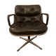 Black leather armchair by Charles Pollock for Knoll International