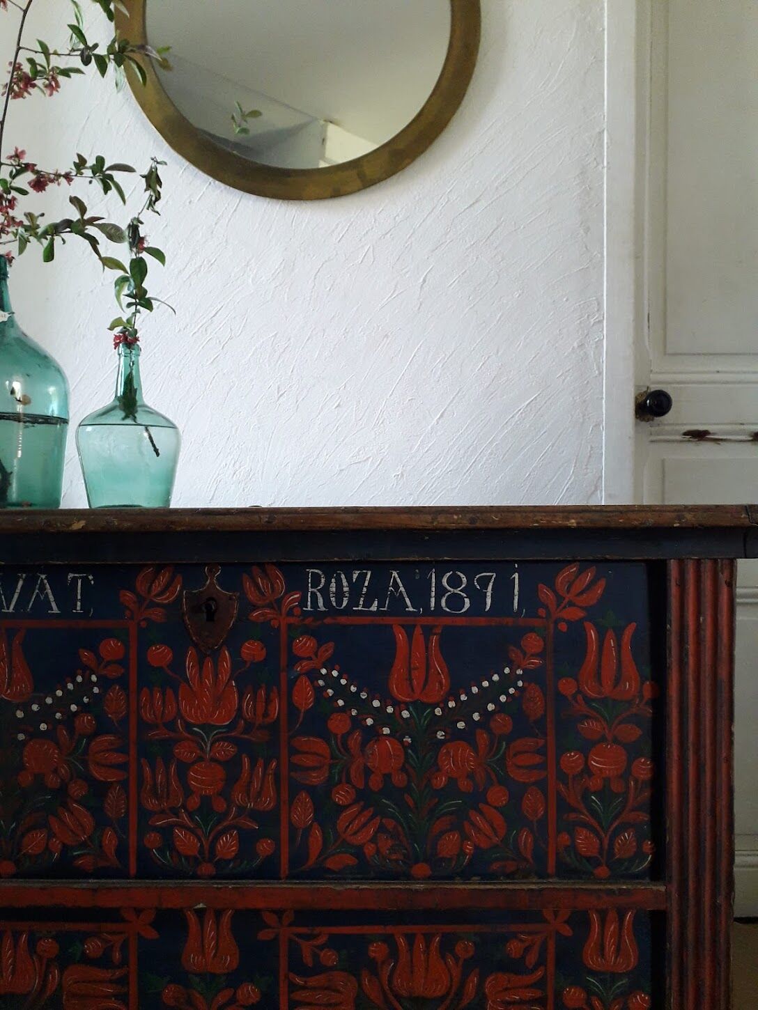 Old wedding chest painted 1891