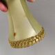 Small ceramic table lamp with beautiful green glaze and original shade, 70s