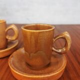 Duo of vintage stoneware cups