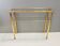 Rectangular Gold Aluminum Console Table with Two Glass Shelves, Italy