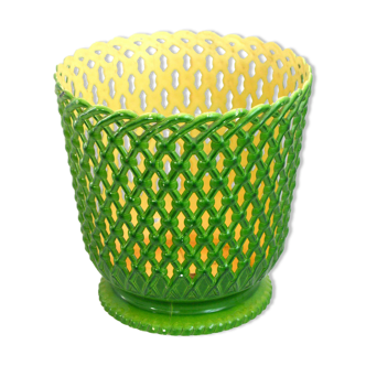 Cache-pot tressé vert